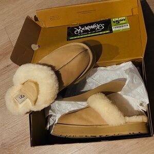 UGG Classic Tan Sheepskin Slip-Ons